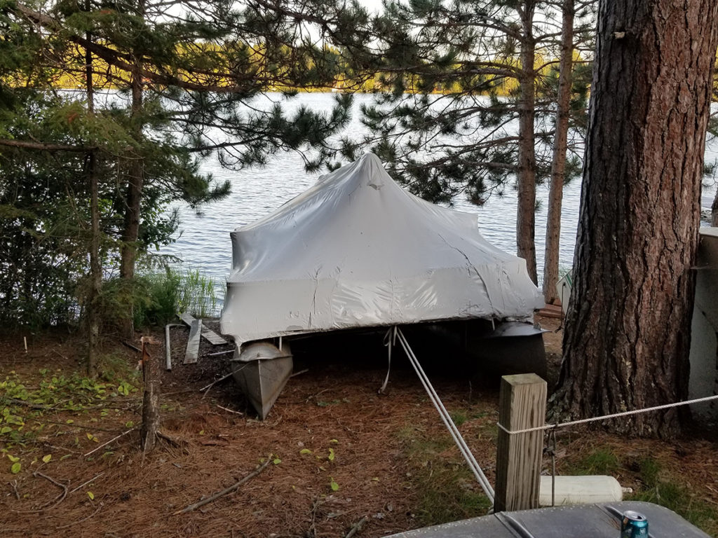 Shrink wrapping Julian Boatworks in DuluthSuperior